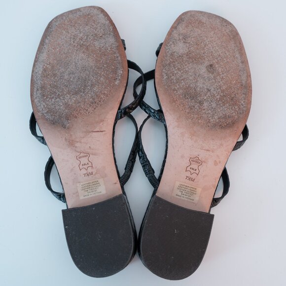 Tory Burch Brooke 35MM Crock Embossed Leather Thin Strap Sandal - Picture 6 of 6